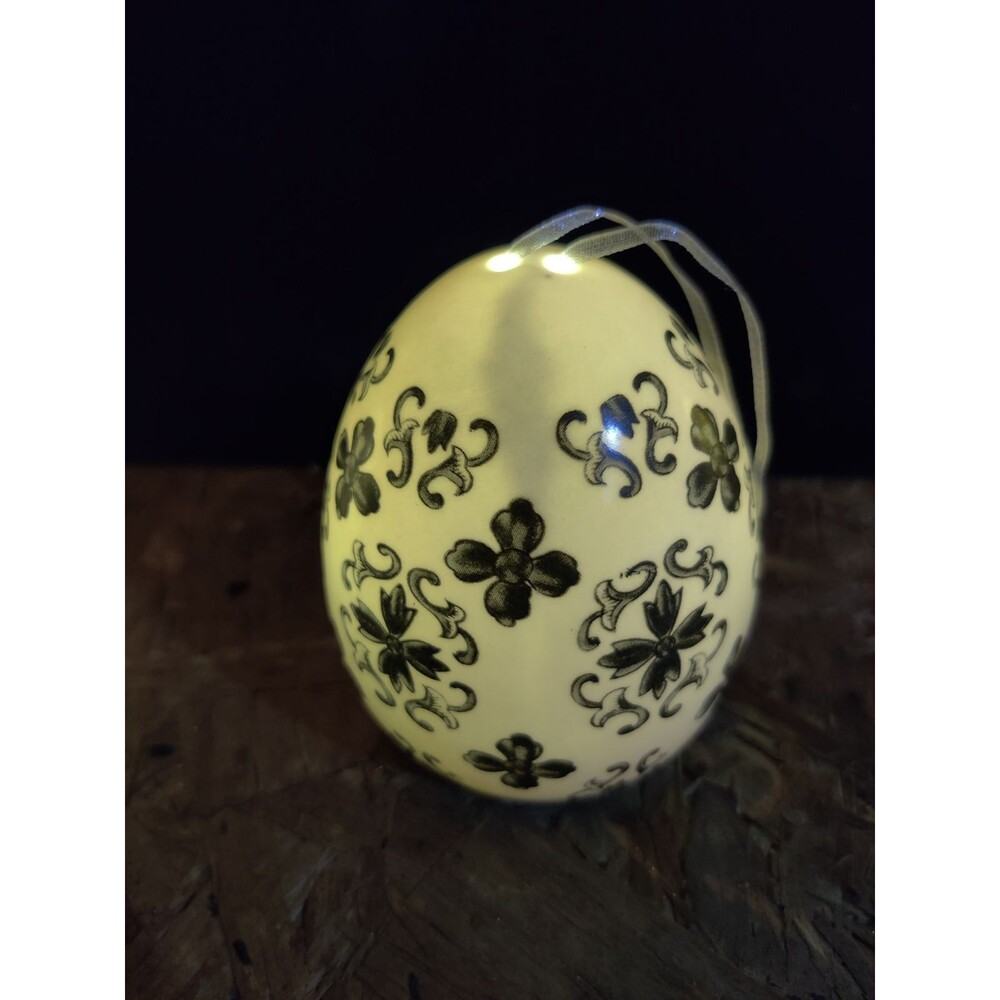 Illuminated Porcelain Egg - Black